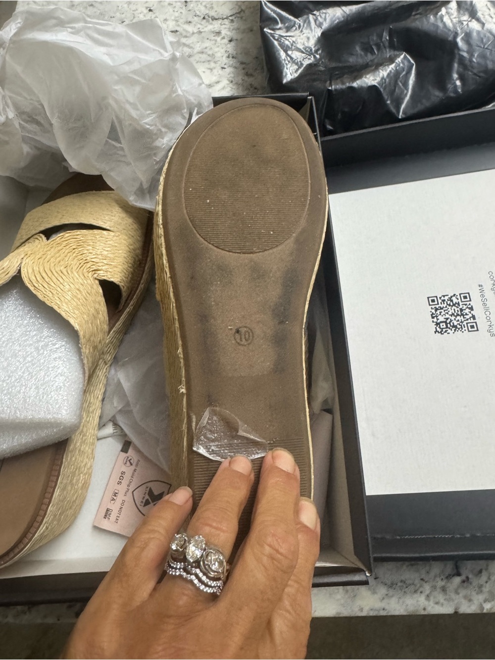 Braided Double-Band Slide Sandals in Tan - Picture 3 of 5